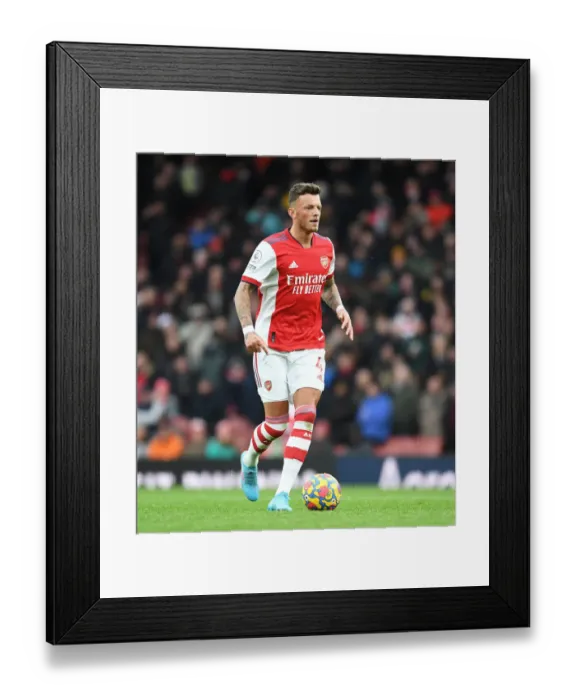 Framed Print : Arsenal's Ben White in Action: Arsenal vs. Brentford, Premier League 2021-22