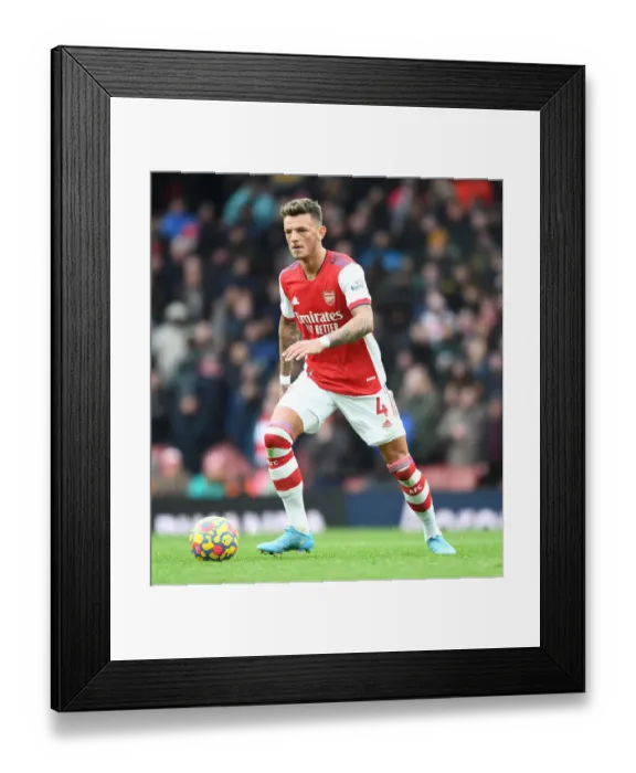 Framed Print : Arsenal's Ben White in Action: Arsenal vs. Brentford, Premier League 2021-22
