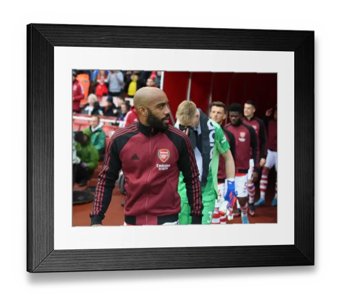 Framed Print : Alex Lacazette: Arsenal's Ready Warrior for Brentford Battle in Premier League