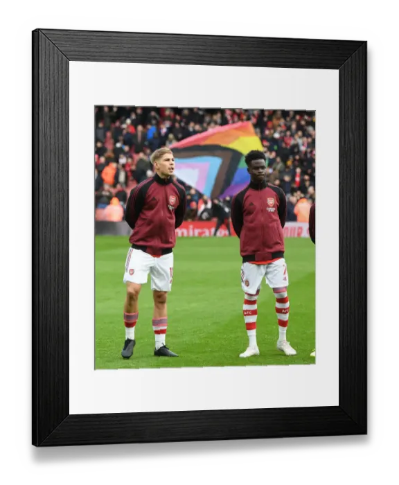 Framed Print : Arsenal's Smith Rowe and Saka Shine in Arsenal's Victory over Brentford, Premier League 2021-22