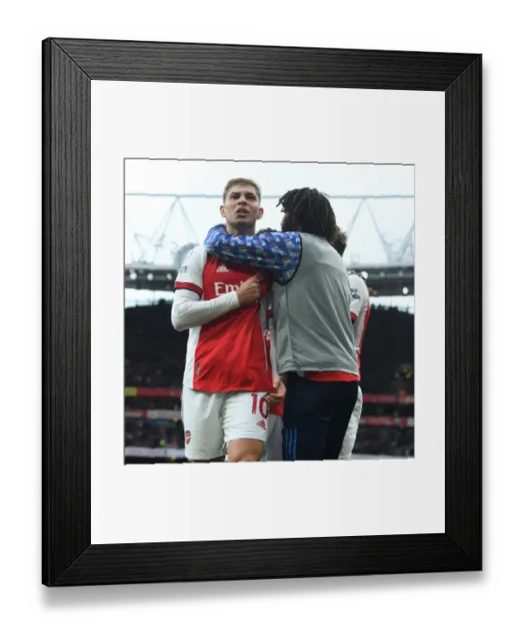 Framed Print : Arsenal: Smith Rowe and Elneny Celebrate First Goal vs. Brentford (2021-22)