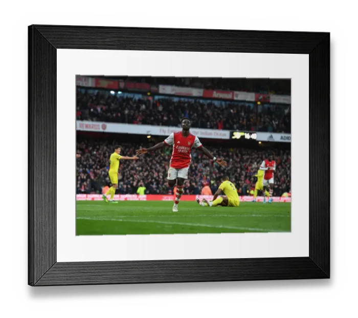 Framed Print : Bukayo Saka's Brace: Arsenal Secures Victory Against Brentford in the 2021-22 Premier League Framed Print : Bukayo Saka's Brace: Arsenal Secures Victory Against Brentford in the 2021-22 Premier League