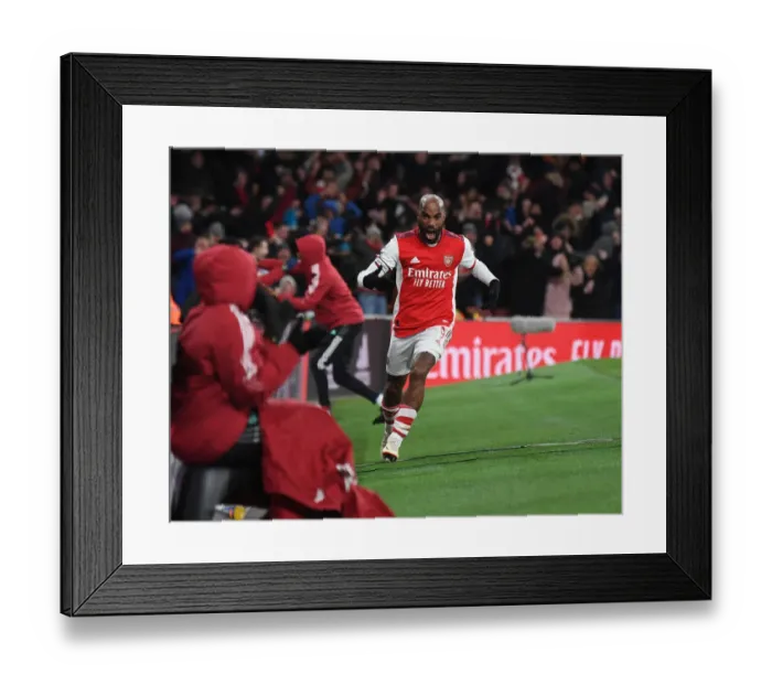 Framed Print : Alexis Lacazette Scores His Second: Arsenal's Victory over Wolverhampton Wanderers in the Premier League 2021-22