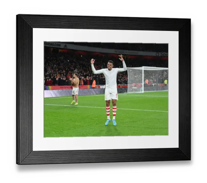 Framed Print : Gabriel's Glory: Arsenal's Gritty Win Against Wolverhampton Wanderers in Premier League 2021-22