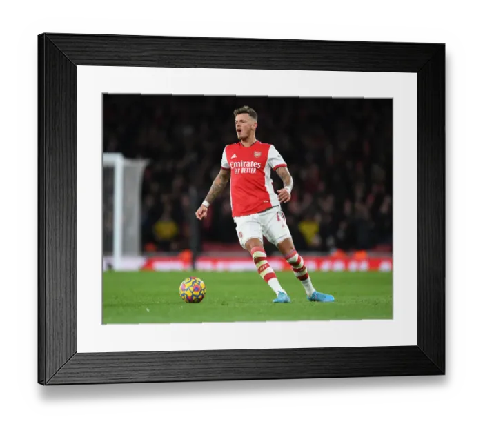 Framed Print : Arsenal's Ben White in Action: Premier League 2021-22 - Arsenal vs. Wolverhampton Wanderers