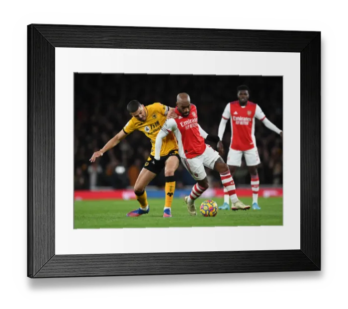 Framed Print : Intense Rivalry: Lacazette vs. Coady - Arsenal vs. Wolverhampton Wanderers, Premier League Battle Framed Print : Intense Rivalry: Lacazette vs. Coady - Arsenal vs. Wolverhampton Wanderers, Premier League Battle
