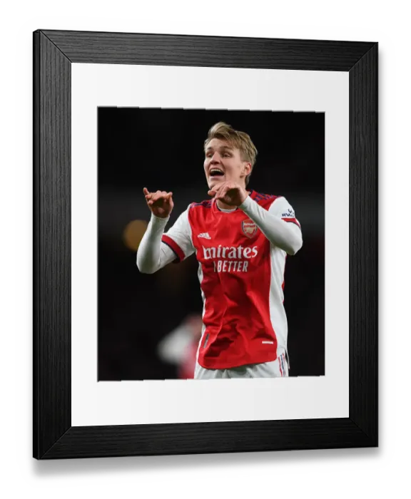 Framed Print : Martin Odegaard in Action: Arsenal vs. Wolverhampton Wanderers, Premier League 2021-22