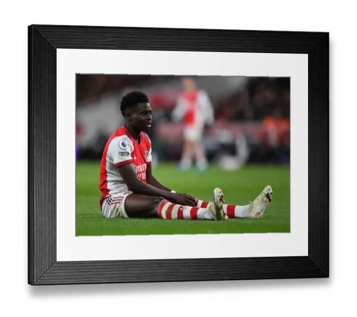 Framed Print : Arsenal's Bukayo Saka in Action against Wolverhampton Wanderers, Premier League 2021-22