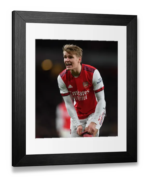 Framed Print : Martin Odegaard in Action: Arsenal vs. Wolverhampton Wanderers, Premier League 2021-22