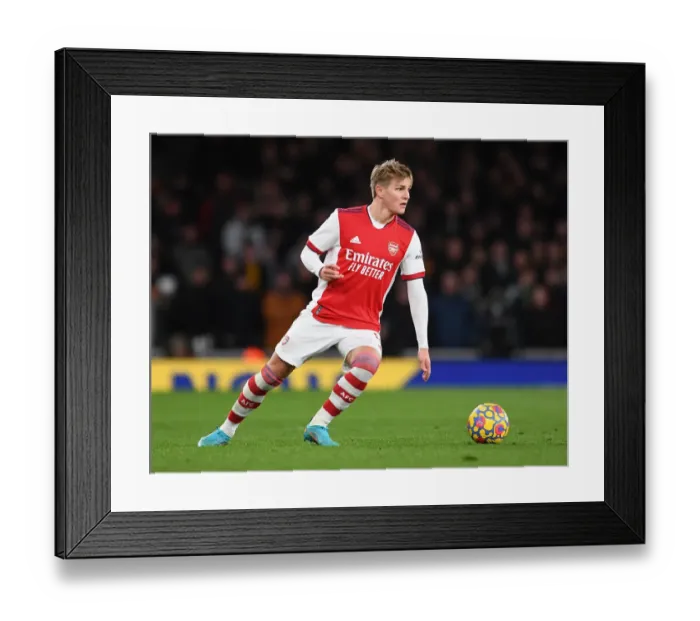 Framed Print : Martin Odegaard in Action: Arsenal vs. Wolverhampton Wanderers, Premier League 2021-22