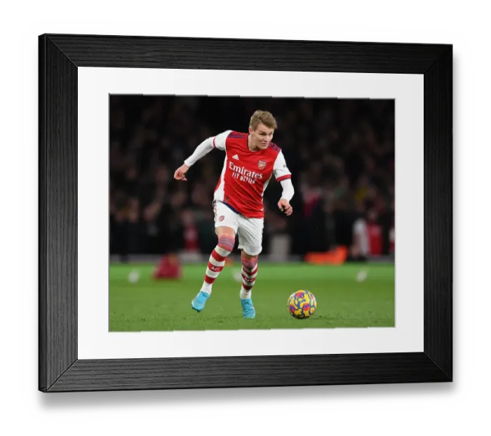 Framed Print : Martin Odegaard in Action: Arsenal vs. Wolverhampton Wanderers, Premier League 2021-22