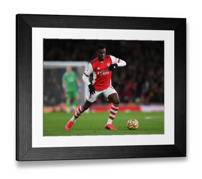 Framed Print : Arsenal's Eddie Nketiah Fights for Possession Against Wolverhampton Wanderers in the Premier League Framed Print : Arsenal's Eddie Nketiah Fights for Possession Against Wolverhampton Wanderers in the Premier League