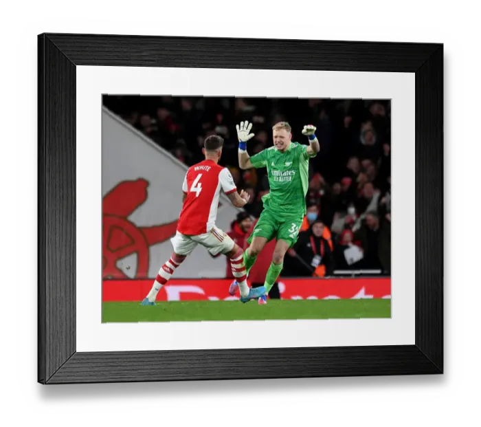Framed Print : Arsenal's Ramsdale and White: Jubilant in Victory over Wolverhampton Wanderers Framed Print : Arsenal's Ramsdale and White: Jubilant in Victory over Wolverhampton Wanderers