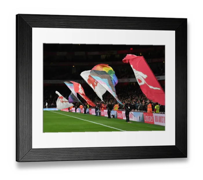 Framed Print : Rainbow Flag Flies High: Arsenal vs. Wolverhampton Wanderers at Emirates Stadium Framed Print : Rainbow Flag Flies High: Arsenal vs. Wolverhampton Wanderers at Emirates Stadium