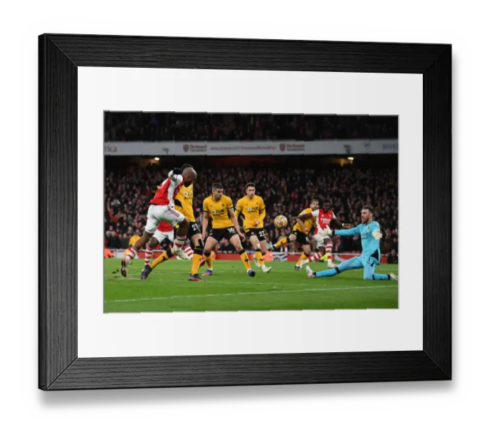 Framed Print : Alexandre Lacazette Scores Arsenal's Second Goal vs. Wolverhampton Wanderers (2021-22) - Emirates Stadium Framed Print : Alexandre Lacazette Scores Arsenal's Second Goal vs. Wolverhampton Wanderers (2021-22) - Emirates Stadium