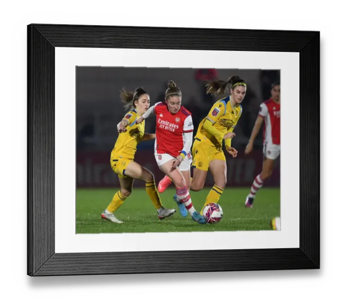 Framed Print : Arsenal's Kim Little Clashes with Reading Duo in FA WSL Battle