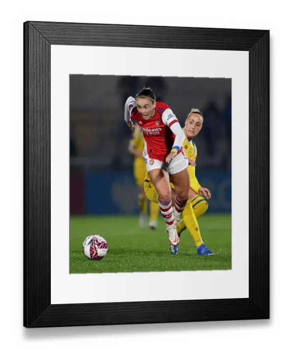 Framed Print : Arsenal Women vs Reading Women: A Star-Studded Showdown - Caitlin Foord vs Sanne Troelsgaard