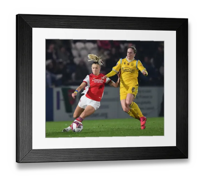 Framed Print : Arsenal vs Reading Women: Leah Williamson Tackles Natasha Dowie in FA WSL Clash Framed Print : Arsenal vs Reading Women: Leah Williamson Tackles Natasha Dowie in FA WSL Clash