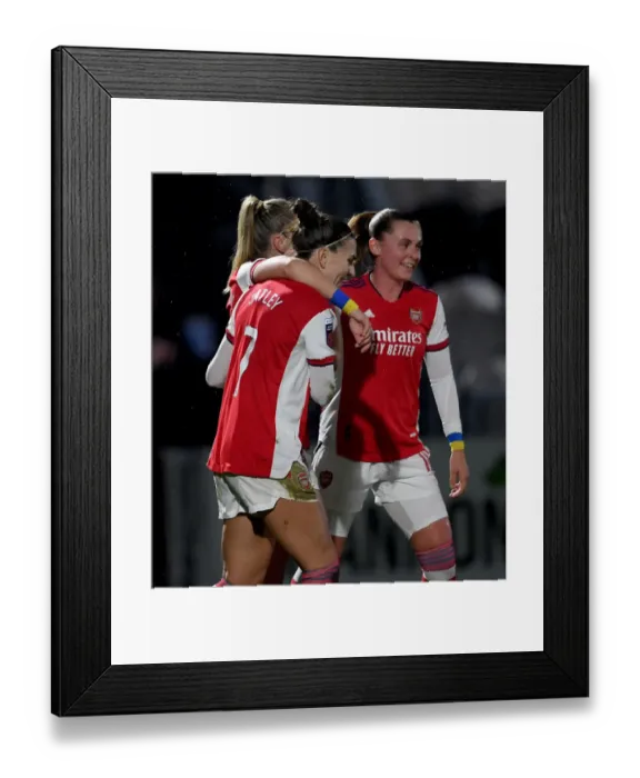 Framed Print : Arsenal Women's Historic Super League Victory: Leah Williamson's Triple-Score Salute vs. Reading