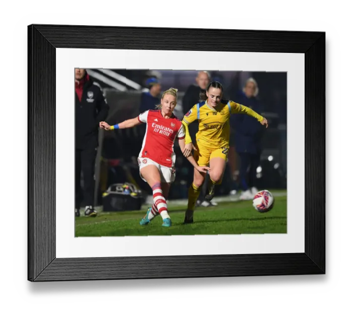 Framed Print : Arsenal's Beth Mead Goes Head-to-Head with Reading's Lily Woodham in FA WSL Showdown Framed Print : Arsenal's Beth Mead Goes Head-to-Head with Reading's Lily Woodham in FA WSL Showdown