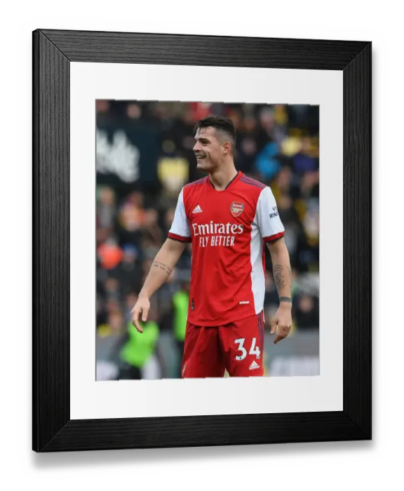 Framed Print : Granit Xhaka: Arsenal's Midfield Maestro Dazzles in Victory over Watford, Premier League 2021-22 Framed Print : Granit Xhaka: Arsenal's Midfield Maestro Dazzles in Victory over Watford, Premier League 2021-22