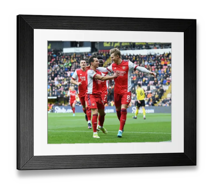 Framed Print : Martin Odegaard Scores First Arsenal Goal: Arsenal's Victory at Watford (2021-22) Framed Print : Martin Odegaard Scores First Arsenal Goal: Arsenal's Victory at Watford (2021-22)