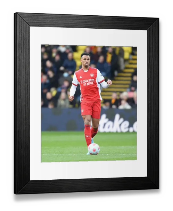 Framed Print : Gabriel's Brilliant Performance: Arsenal's Defender Stands Out in Premier League Battle Against Watford, 2021-22