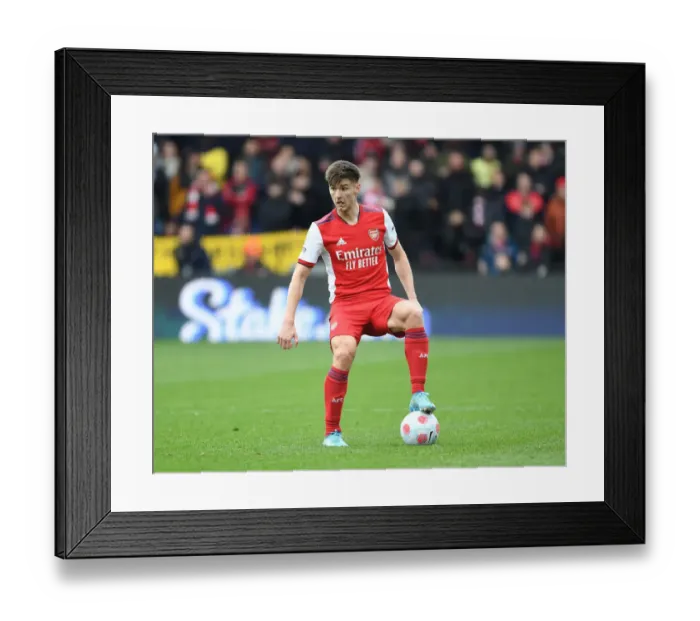 Framed Print : Arsenal's Kieran Tierney in Action against Watford - Premier League 2021-22 Framed Print : Arsenal's Kieran Tierney in Action against Watford - Premier League 2021-22
