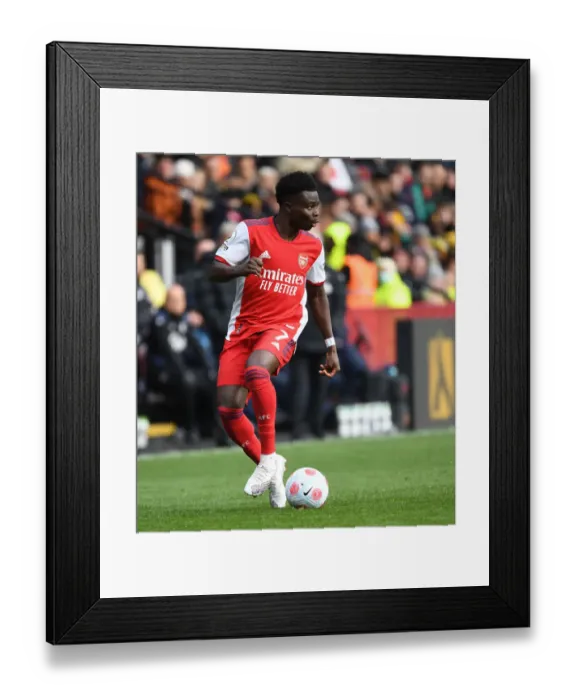 Framed Print : Bukayo Saka Shines: Arsenal's Standout Performance vs. Watford, Premier League 2021-22 Framed Print : Bukayo Saka Shines: Arsenal's Standout Performance vs. Watford, Premier League 2021-22