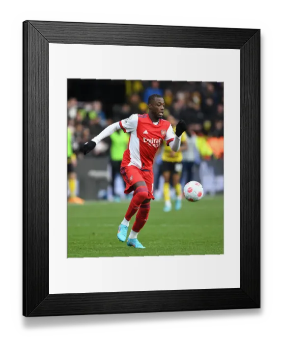 Framed Print : Arsenal's Pepe Scores Stunning Goals: Premier League Showdown vs. Watford 2021-22