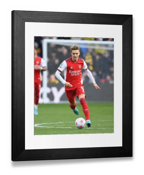 Framed Print : Martin Odegaard Shines: Arsenal's Midfield Masterclass Secures Victory Over Watford, Premier League 2021-22