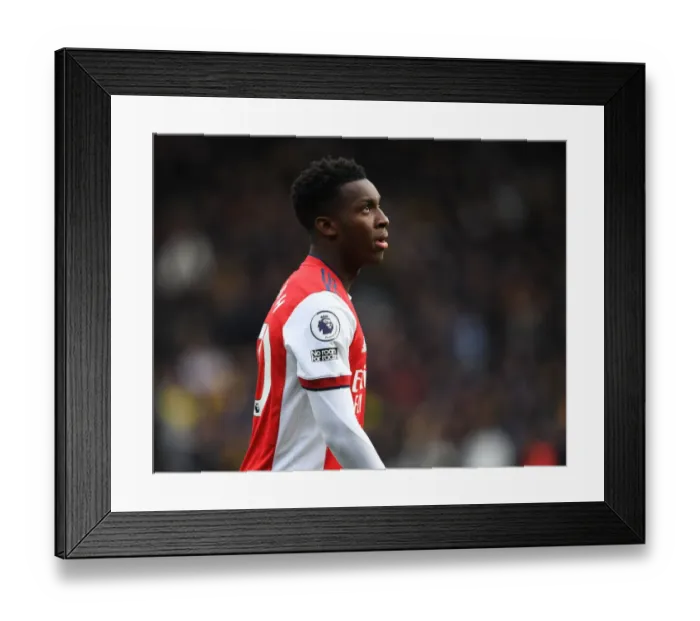 Framed Print : Arsenal's Eddie Nketiah in Action: Watford vs Arsenal, Premier League 2021-22