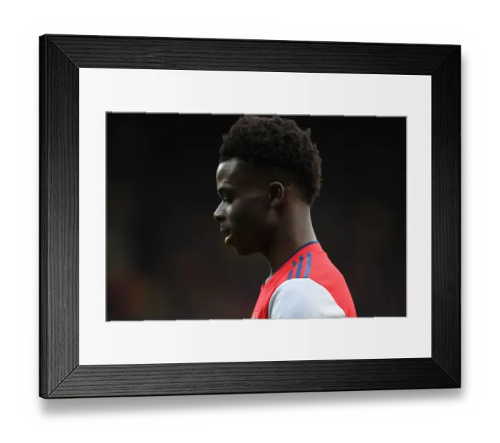 Framed Print : Bukayo Saka in Action: Arsenal vs. Watford, Premier League 2021-22