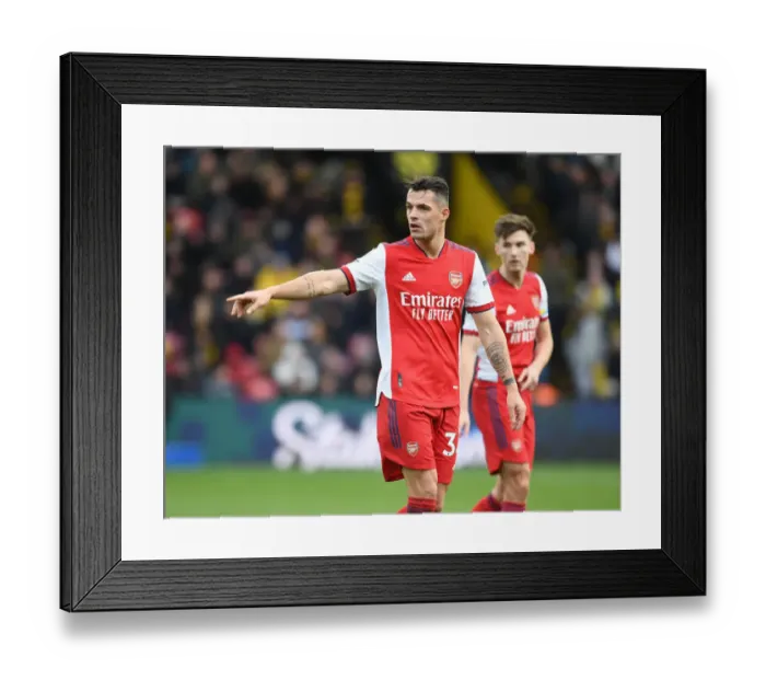 Framed Print : Granit Xhaka: Arsenal's Brilliant Midfield Performance Against Watford