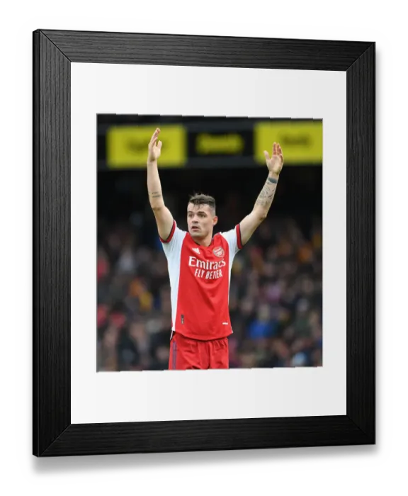 Framed Print : Granit Xhaka: Arsenal's Midfield Maestro Leads to Victory Against Watford in Premier League 2021-22 Framed Print : Granit Xhaka: Arsenal's Midfield Maestro Leads to Victory Against Watford in Premier League 2021-22