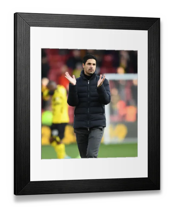 Framed Print : Mikel Arteta Applauds Arsenal Fans After Watford Victory - Premier League 2021-22 Framed Print : Mikel Arteta Applauds Arsenal Fans After Watford Victory - Premier League 2021-22