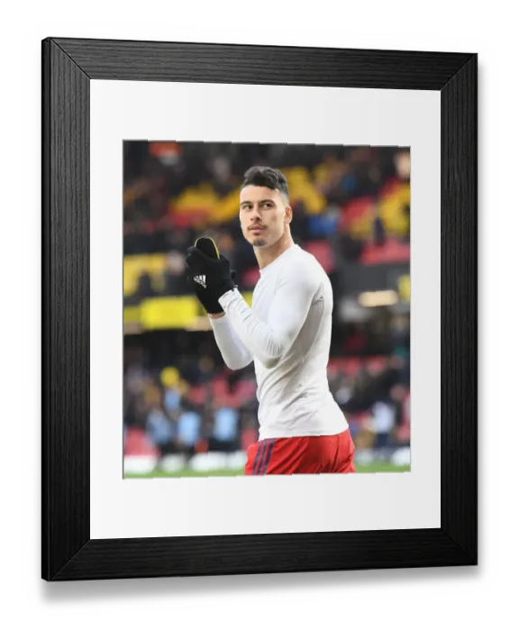Framed Print : Martinelli Applauds Arsenal Fans: Watford vs Arsenal, Premier League 2021-22