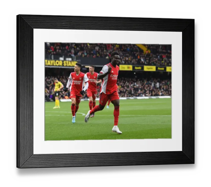 Framed Print : Saka Scores: Arsenal's Victory at Watford (Premier League 2021-22) Framed Print : Saka Scores: Arsenal's Victory at Watford (Premier League 2021-22)