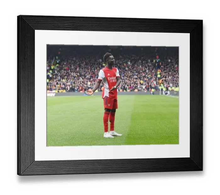 Framed Print : Bukayo Saka's Brilliant Goal: Arsenal Clinch Victory Over Watford (2021-22) Framed Print : Bukayo Saka's Brilliant Goal: Arsenal Clinch Victory Over Watford (2021-22)