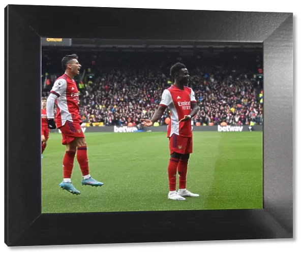 Arsenal's Sensational Young Stars: Saka and Martinelli Celebrate Victory Over Watford in the Premier League 2021-22
