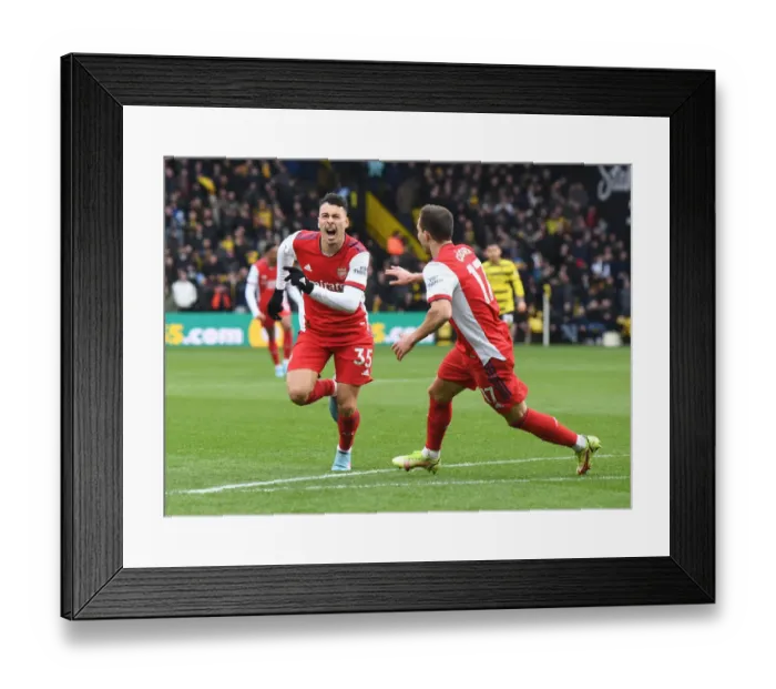 Framed Print : Martinelli Hat-Trick: Arsenal's Thrilling Victory Over Watford in Premier League Showdown