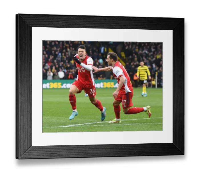 Framed Print : Martinelli Hat-Trick: Arsenal's Thrilling Victory Over Watford in Premier League Framed Print : Martinelli Hat-Trick: Arsenal's Thrilling Victory Over Watford in Premier League