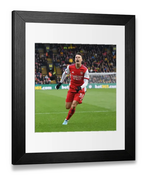 Framed Print : Martinelli's Hat-Trick: Arsenal Cruise Past Watford in Premier League