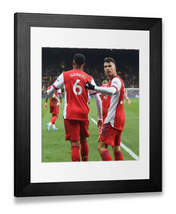 Framed Print : Martinelli Hat-Trick: Arsenal's Thrilling Victory over Watford in Premier League