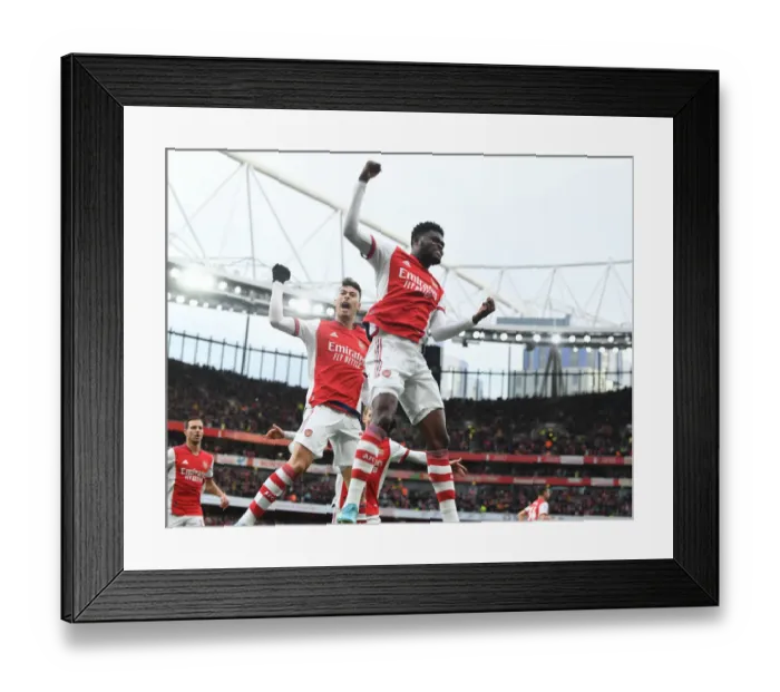 Framed Print : Unstoppable Duo: Partey and Martinelli Strike First in Arsenal's Victory Over Leicester City Framed Print : Unstoppable Duo: Partey and Martinelli Strike First in Arsenal's Victory Over Leicester City