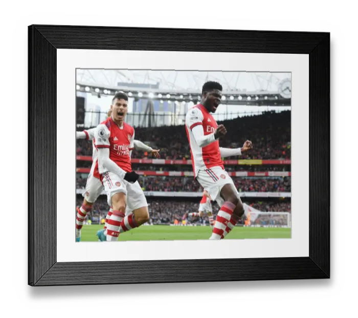 Framed Print : Arsenal's Partey and Martinelli: Unstoppable Duo Score First Goals Against Leicester City Framed Print : Arsenal's Partey and Martinelli: Unstoppable Duo Score First Goals Against Leicester City