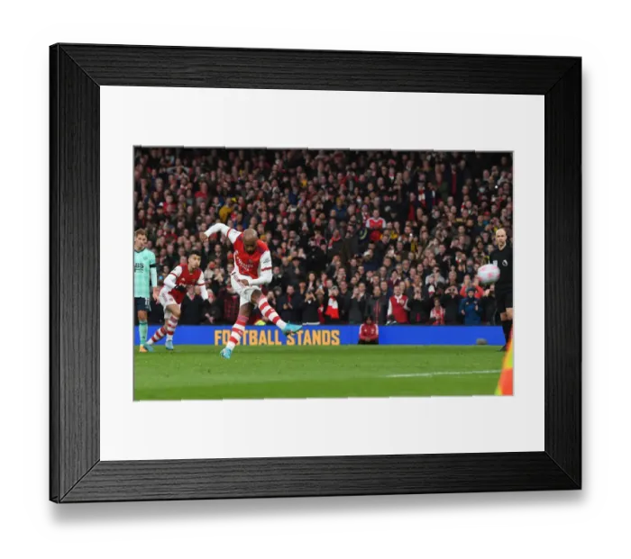 Framed Print : Alexis Lacazette Scores the Decisive Goal: Arsenal's Triumph over Leicester City, Premier League 2021-22 Framed Print : Alexis Lacazette Scores the Decisive Goal: Arsenal's Triumph over Leicester City, Premier League 2021-22
