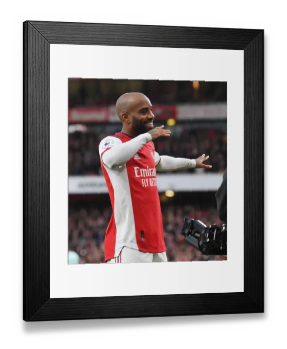Framed Print : Alexis Lacazette Scores Second Goal: Arsenal vs. Leicester City, Premier League 2021-22 Framed Print : Alexis Lacazette Scores Second Goal: Arsenal vs. Leicester City, Premier League 2021-22