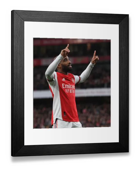 Framed Print : Alexis Lacazette Scores His Second: Arsenal's Victory Over Leicester City in the Premier League 2021-22 Framed Print : Alexis Lacazette Scores His Second: Arsenal's Victory Over Leicester City in the Premier League 2021-22