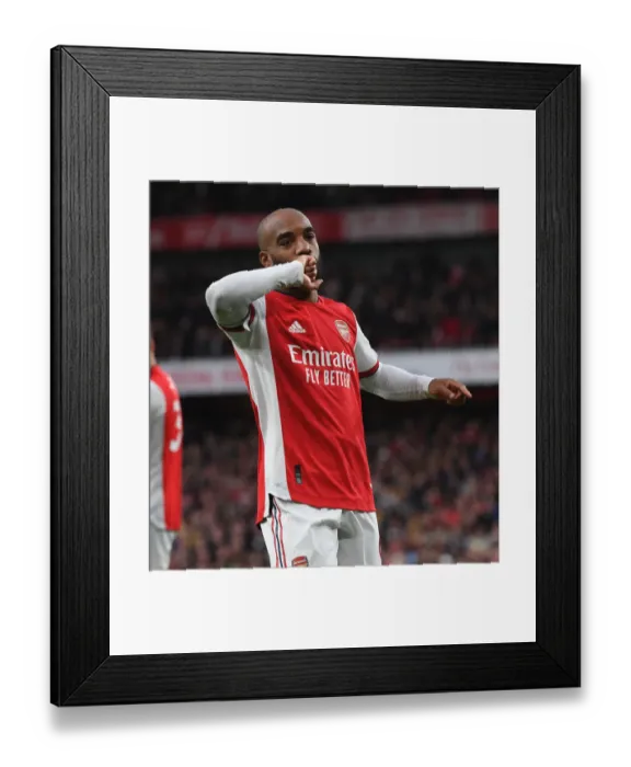 Framed Print : Alexis Lacazette's Decisive Goal: Arsenal's Victory over Leicester City, Premier League 2021-22